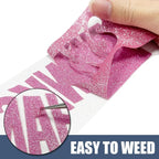 Pink Glitter Heat Transfer Vinyl 12" x 15 ft HTV - Image 5