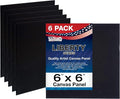 U.S. Art Supply 6 X 6 Inch Black Art Canvas Board Panels 6 Pack by USArtSupply