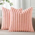 Pallene Faux Fur Plush Throw Pillow Covers 26x26 Set of 2, Luxury Soft Fluffy by PALLENE