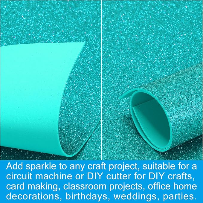 PATIKIL 30Sheets Blue Green EVA Glitter Foam Sheet 11.8 x 7.9 Inch 2mm Thick - Image 5