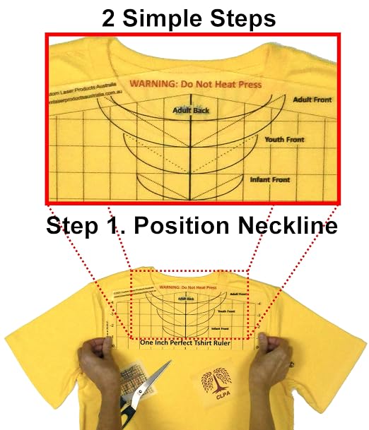 T-Shirt Ruler Guide, Neckline Heat Press Alignment Tool - Image 3