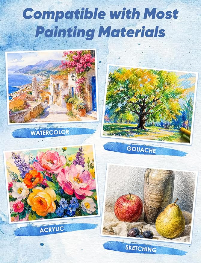 82 Sheets Watercolor Paper Bulk 7"x10", 110lb/230gsm Cold Press Thick Water - Image 6