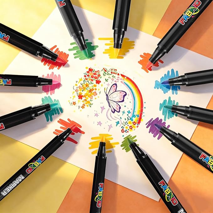YOUKOYI Fabric Markers, 24Colors Acrylic Paint Pens, Fabric Decorating Kits No - Image 5