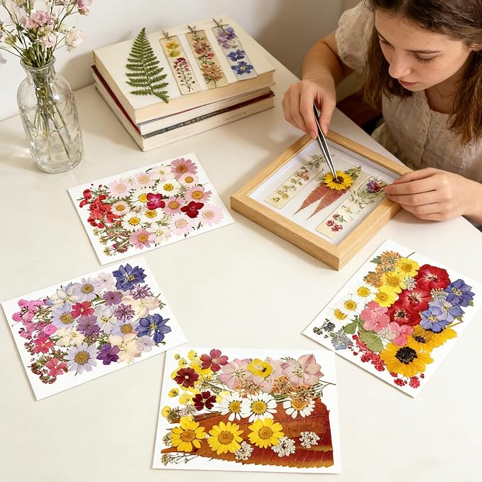 140Pcs Dried Flowers for Crafts, Dried Pressed Flowers for Resin Molds - Image 4