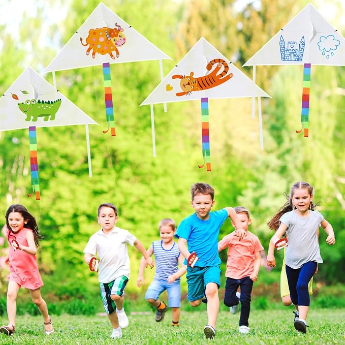 Libima 100 Pcs DIY Blank Kites for Kids Bulk Large Kite Making Kit Easy to Fly - Image 6