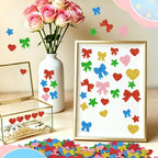 625Pcs Foam Stickers Glitter Colorful Star Heart Bow Shapes Stickers 5Sheets 3D - Image 7