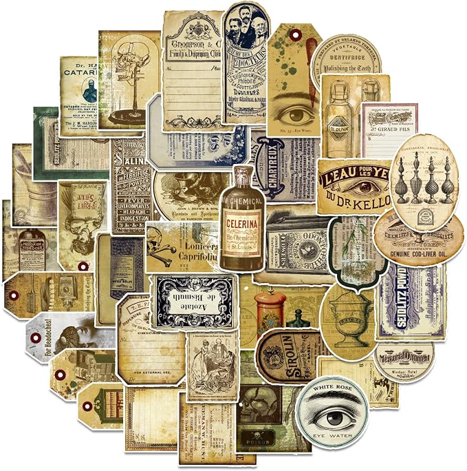 Prstincol 120 Pcs Vintage Apothecary Potion Label Stickers by PRSTINCOL