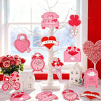 80PCS Wooden Heart Ornaments to Paint Valentine's Day Craft, 10 Styles DIY - Image 4