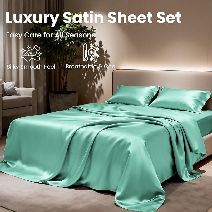 Love's cabin Twin Satin Sheets Sets - Image 8