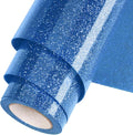 Blue Glitter HTV Heat Transfer Vinyl Roll 12inch x 10 ft by WOOGLITTER