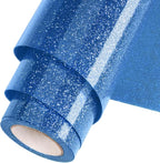 Blue Glitter HTV Heat Transfer Vinyl Roll 12inch x 10 ft by WOOGLITTER