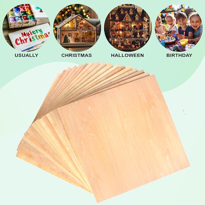 50 Pack 12"x12"x1/8" Basswood Sheets - 3mm Craft Plywood - Image 4