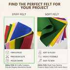Hot Pink Felt Fabric Sheets Stiff 20 Pcs 8" X 12", 1mm Thick Assorted Color - Image 4