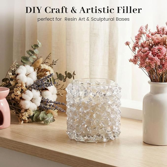 DomeStar 1000PCS Fake Ice, Acrylic Fake Diamonds Vase Filler Plastic Gems Clear - Image 6