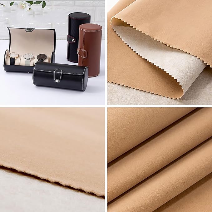 Apricot Self Adhesive Soft Velvet Drawer Liner DIY Fabric Felt Liner - Image 3