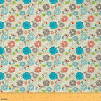 Feelyou Floral Upholstery Fabric by The Yard, Retro Birds Flower Outdoor Fabric by Feelyou