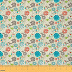 Feelyou Floral Upholstery Fabric by The Yard, Retro Birds Flower Outdoor Fabric by Feelyou