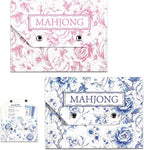 Leather Mahjong Card Clutch Holder Pouch Chinoiserie Floral Mahjong Card Sleeve by Wiooffen