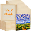 Barydat 24 Pcs Wood Panels for Painting 12'' x 12'' Unfinished Wood Canvas by home