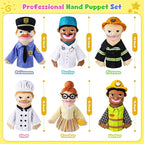 6 Pcs Role Play Hand Puppets Profession Worker Entrepreneur Plush Toys - Image 3