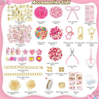 Ecoofor 707 Pcs Lip Gloss Beaded Keychain Making Kits, 78.8 Inch Chains - Image 5