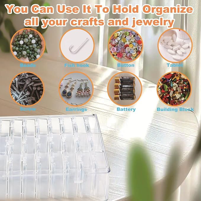 Bead Organizer Box 8-Piece Small Beads Storage Cases and Plastic Container - Image 4