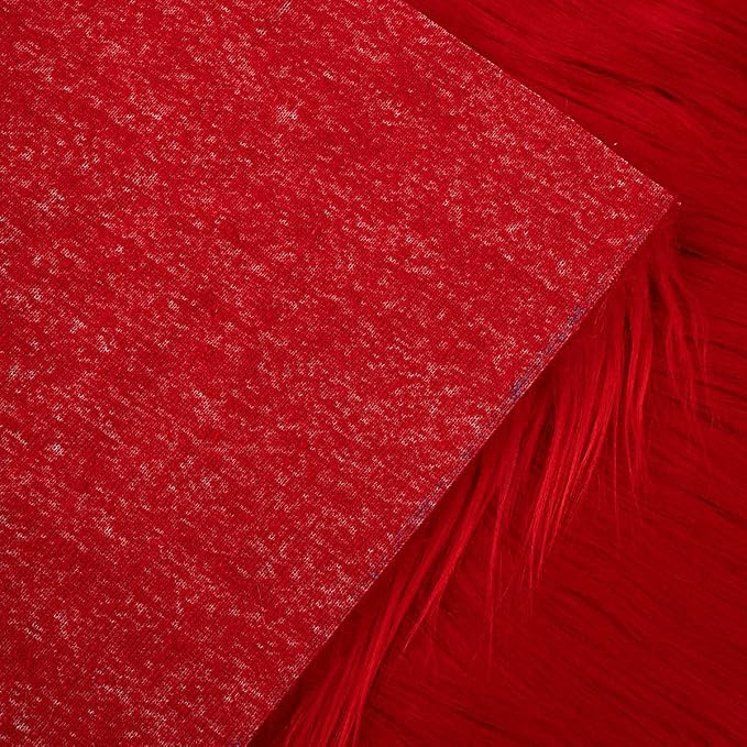Red Faux Fur Fabric by The Yard - Image 6