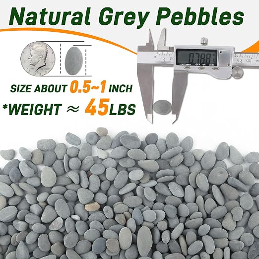 Quibbay 45 LB Mexican Beach Pebbles, 0.4-1 Inch Natural Unpolished Bulk Rocks - Image 3