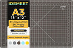 Premium Self Healing Cutting Mat 18'' x 12'', A3 Non-slip Sewing Mat by IDEMEET