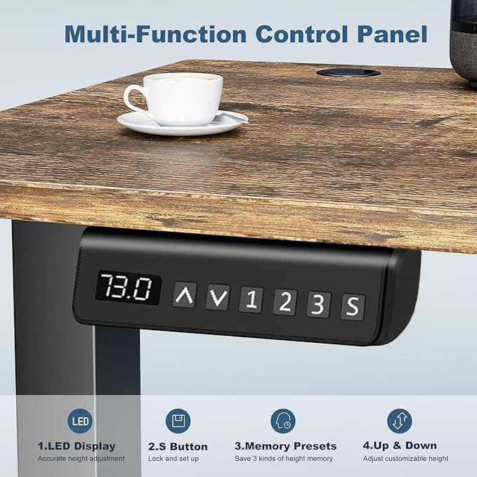 DUMOS 55 Inch Electric Standing Desk Height Adjustable, Sit to Stand Computer - Image 6