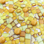 LITMIND Assorted Gold Yellow Irregular Crystal Mosaic Tiles, 9oz Value Pack - Image 4