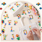 WILLBOND 52 Pcs Building Blocks Alphabet Patches 2.8 Inch Self Adhesive Letter - Image 6