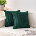 Aegero Pack of 2 Christmas Green Corduroy Decorative Throw Pillow Covers 18x18 by Unknown