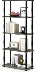 Furinno TURN-S-TUBE Storage Shelves, 5-Tier Book Shelf, Corner Shelf, Toolless by Furinno-FitsYourSpaceFitsYourBudget