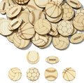 200 pcs Mixed Styles Sport Theme Undyed Wood Cutout Charms Basketball Football by Gythara