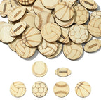 200 pcs Mixed Styles Sport Theme Undyed Wood Cutout Charms Basketball Football by Gythara