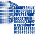 Letter Stickers, Mailbox Numbers, 1 Inch Waterproof Vinyl Alphabet | 1 Inch Blue by Llewyn
