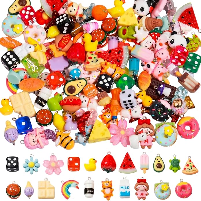 Keychain Charms Bulk 30pcs mixed Cute 3D Charms by Cmidy