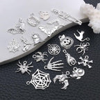 WOCRAFT 60pcs Bright Silver Halloween Charms Bracelet Charms - Image 3