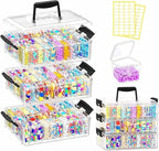 3-Tier Large Capacity Stackable Bead Organizer Box 90 Pcs, Portable Plastic - Image 3