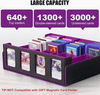 Trading Card Storage Box with Commander Display, 4-Row Deck Case with Removable - Image 2