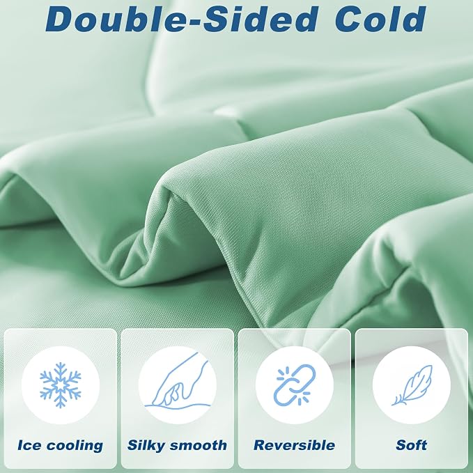 Cooling Comforter King Size, Double-Sided Cold Tech Fabric Quilted Bed - Image 3