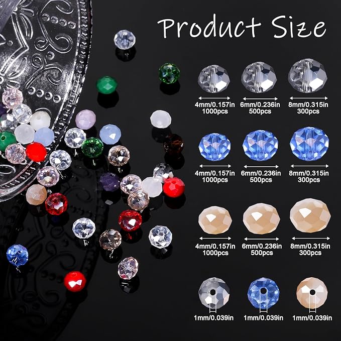 1000pcs 4mm Crystal Glass Beads - Image 3