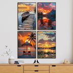 4 Pack Framed Paint by Numbers Kit - Image 2