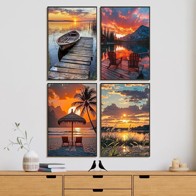 4 Pack Framed Paint by Numbers Kit - Image 2
