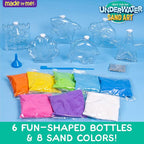 Made By Me Create Your Own Underwater Sand Art, Includes 6 Ocean-Themed Bottles - Image 3