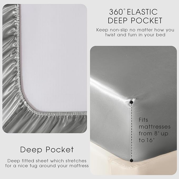 FreshCulture Satin Sheets California King - Image 4