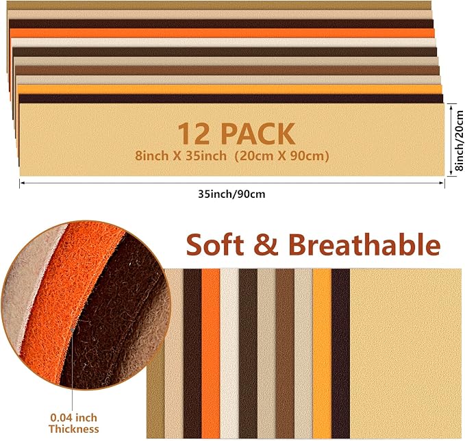 12 Rolls 8"x35" Large Stiff Felt Sheets, 1mm Felt Fabric Sheet - Image 3