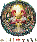 KAAYEE Wooden Puzzles for Adults, 3D Visual Effect Gnome Couple Wooden Jigsaw by KAAYEEDirect
