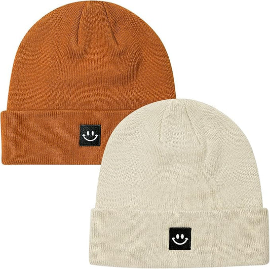 2Pack Baby Beanie Knit Toddler Hat for Girls Boys 0-8 Years